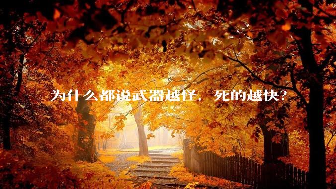 为什么都说武器越怪，死的越快？
